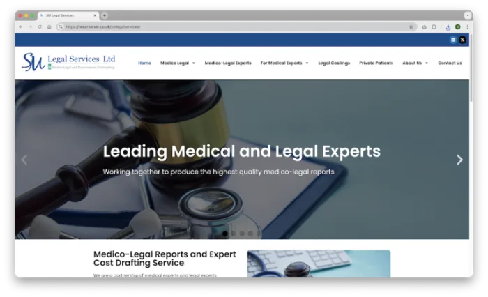 SM Legal Services website from Nexar’s portfolio